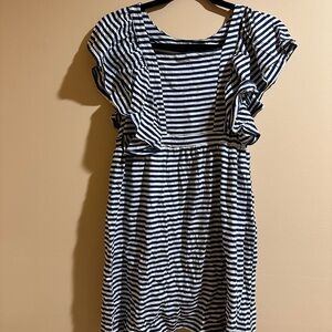 OshKosh B'gosh Navy and White Striped Kids Formal Dress